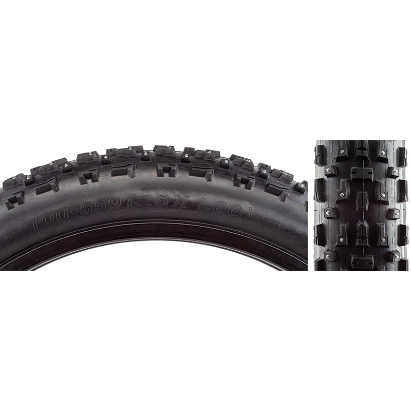 CST Toboggan Tire – 26 x 4 Clincher Wire Black Studded