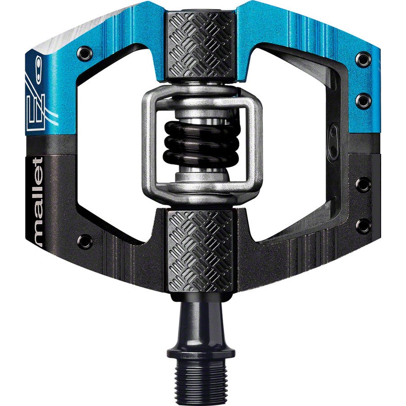 Crankbrothers Mallet Enduro Pedals – Dual Sided Clipless Platform Aluminum 9/16 Blue/BLK Long Spindle