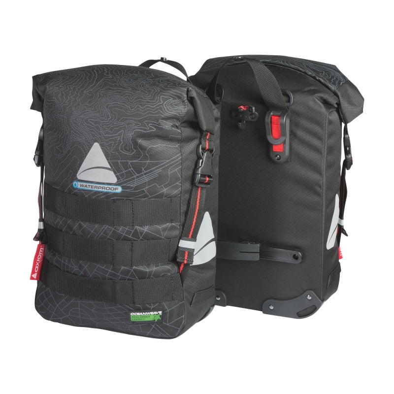 Axiom Monsoon Oceanweave 32+ Pannier Hook-On 15.4×10.6×5.9 (x2) 1928 c.i. (Pair) Black