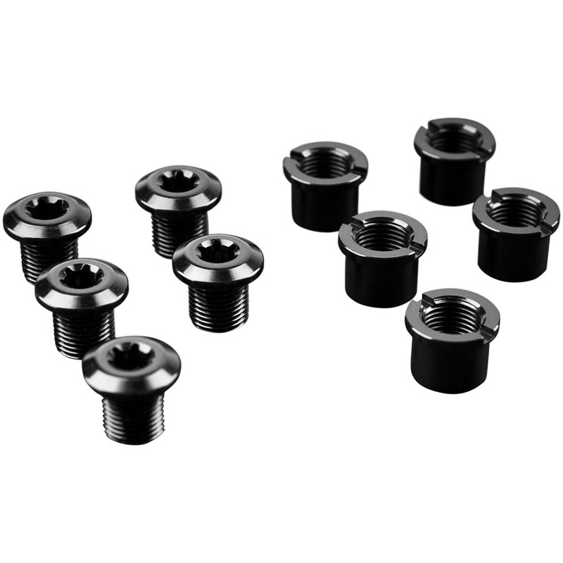 absoluteBLACK Chainring Bolt Set – Long Bolts and Nuts Set of 5 Black