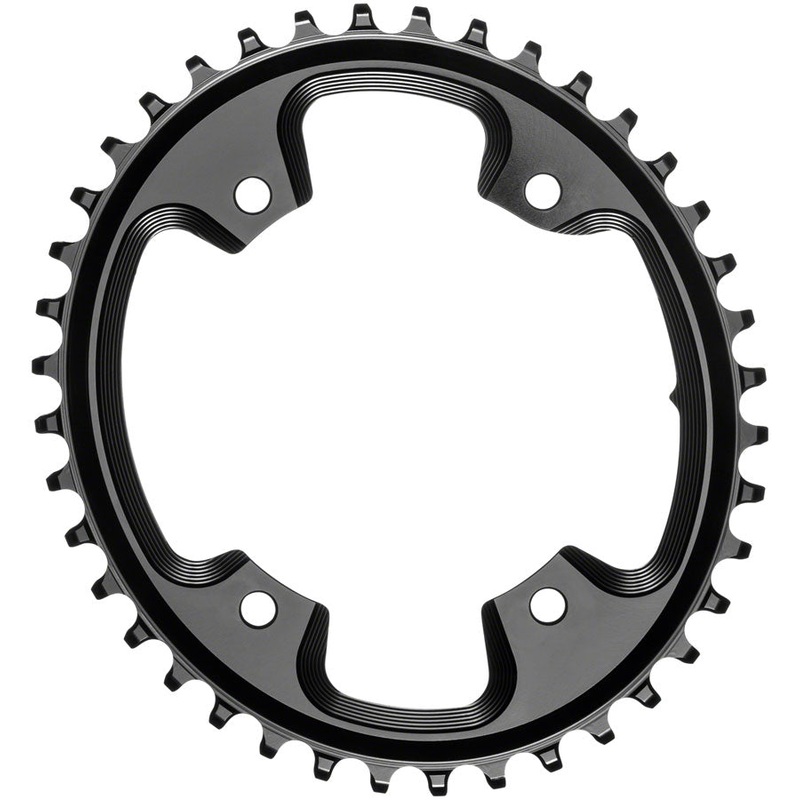 absoluteBLACK Oval 110 BCD CX Chainring – 40t 110 Shimano Asymmetric BCD 4-Bolt Narrow-Wide BLK