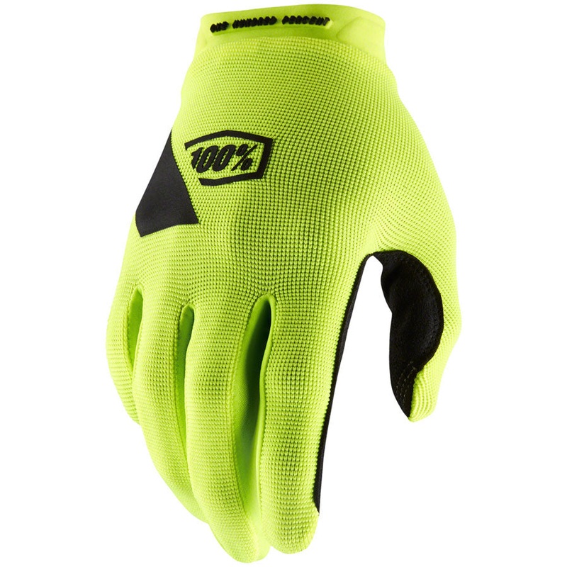 100% Ridecamp Gloves – Flourescent Yellow Full Finger Small