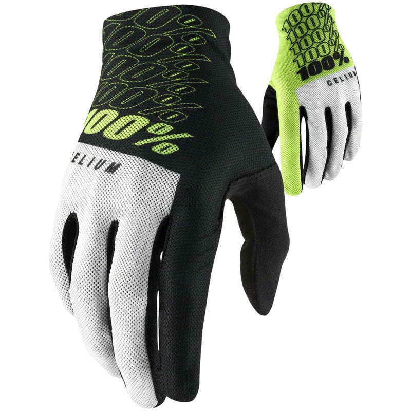 100% Celium Gloves – Yellow Full Finger Mens Large