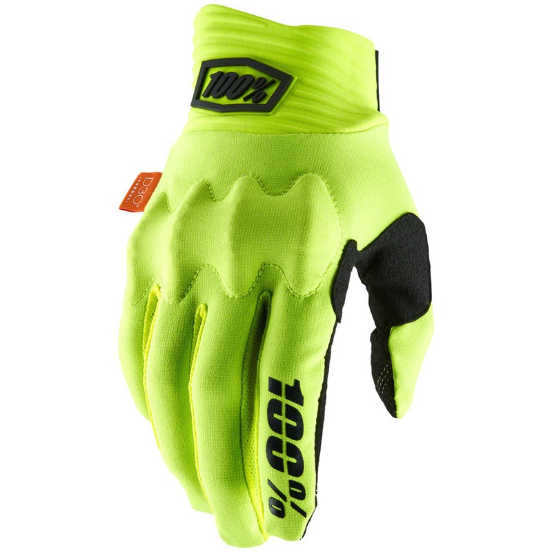 100% Cognito Gloves – Flourescent Yellow/Black Full Finger Mens Small
