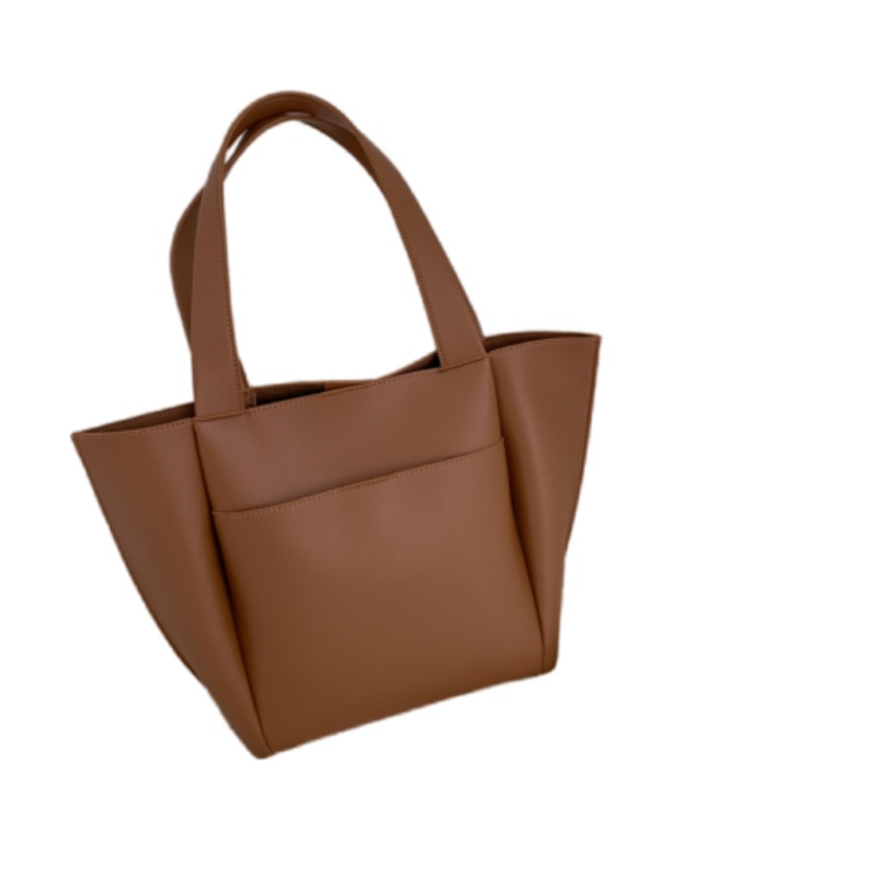 Womens Fashion PU Leather Big Tote Bags  Brown