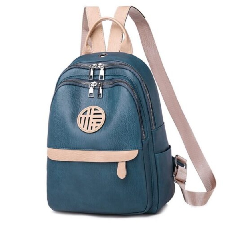Womens Fashion Waterproof Backpack Anti-theft Shoulder Leisure Bag  Blue Pink
