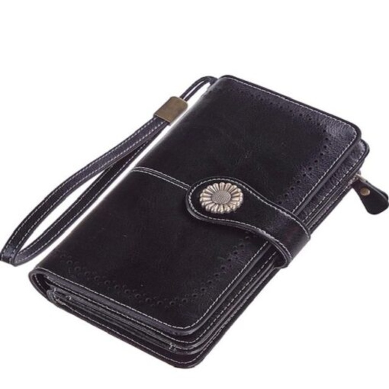 Womens Leather Credit Card Holder Wallet RFID Secure 24 Slots