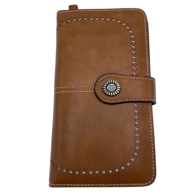 Womens Leather Credit Card Holder Wallet RFID Secure 24 Slots  Brown