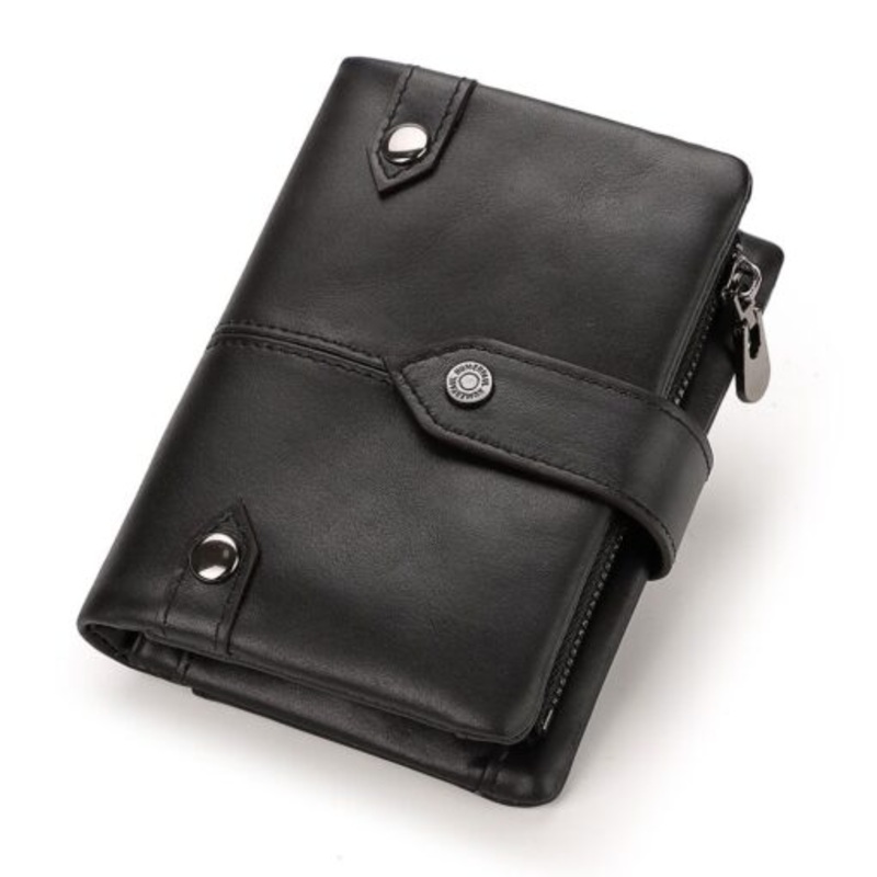 Womens Premium Genuine Cowhide Leather Wallet with Smart Design  Black