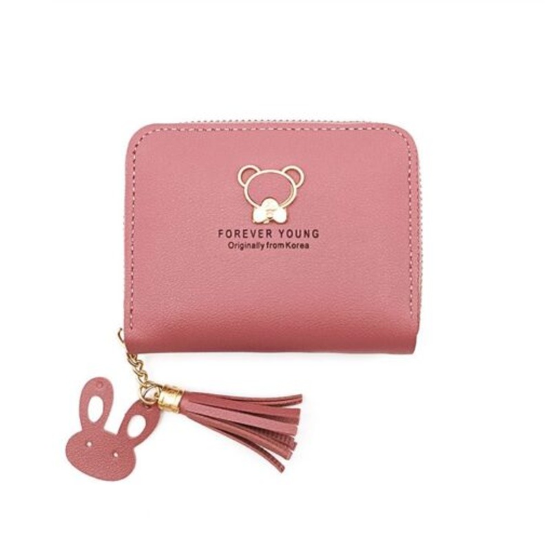 Womens PU Leather Cute Custom Wallet  Dark Pink
