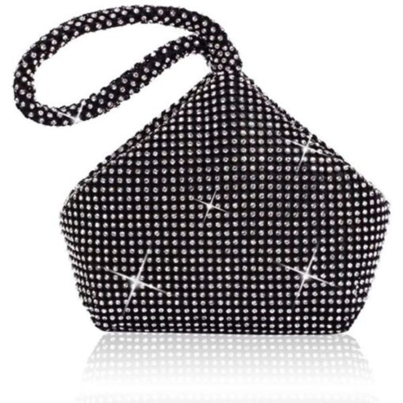Womens Triangle Bling Evening Clutch Bag