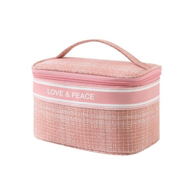 Womens Zipper Cosmetic Bag Toiletry Lipstick Perfume Storage Pouch  Pink