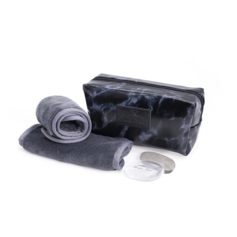 Wonder Towel Black Marble Cosmetic Bag Collection  Grey
