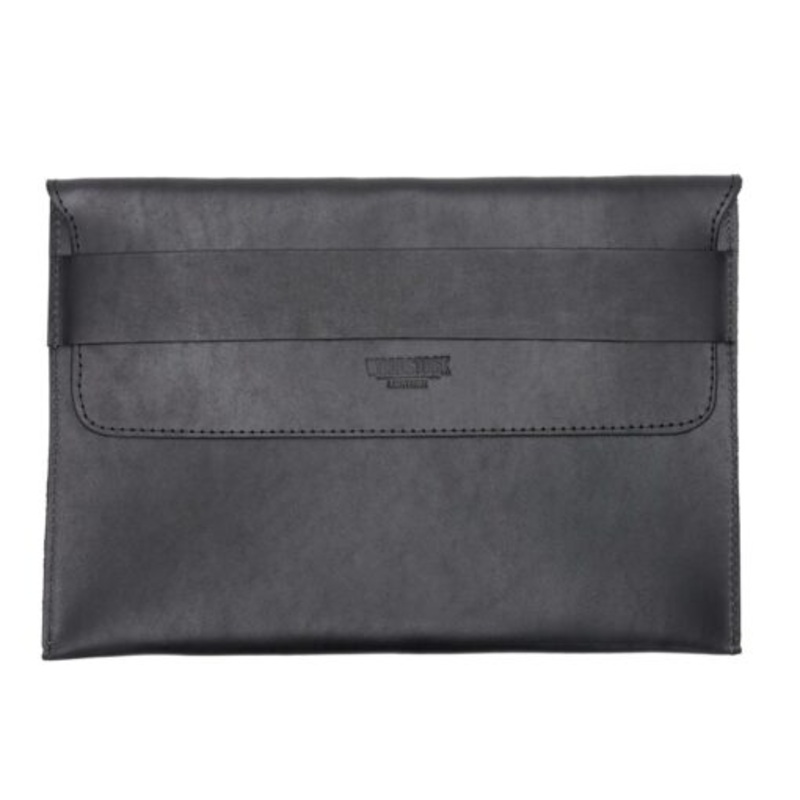 Woodstock Leather  14 Genuine Leather Nova Laptop Sleeve For Macbook  Black