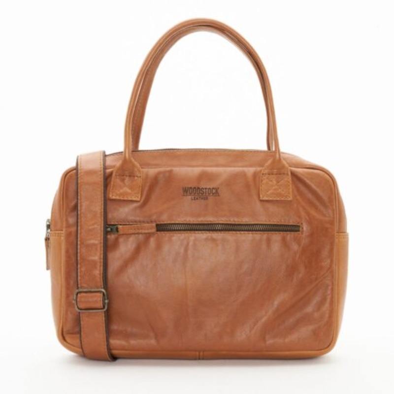 Woodstock Leather Finley Laptop Bag  Pecan