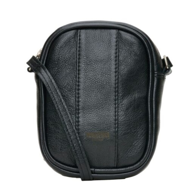 Woodstock Leather Genuine Leather Jordan Crossbody Bag  Black