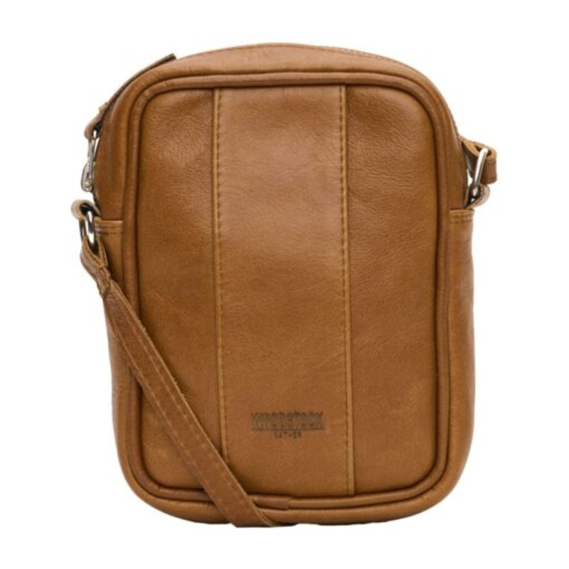 Woodstock Leather Genuine Leather Jordan Crossbody Bag  Pecan