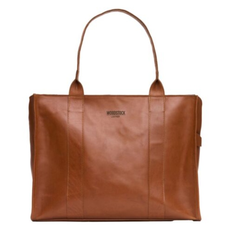 Woodstock Leather  Genuine Leather Structured Mia Bag  Pecan