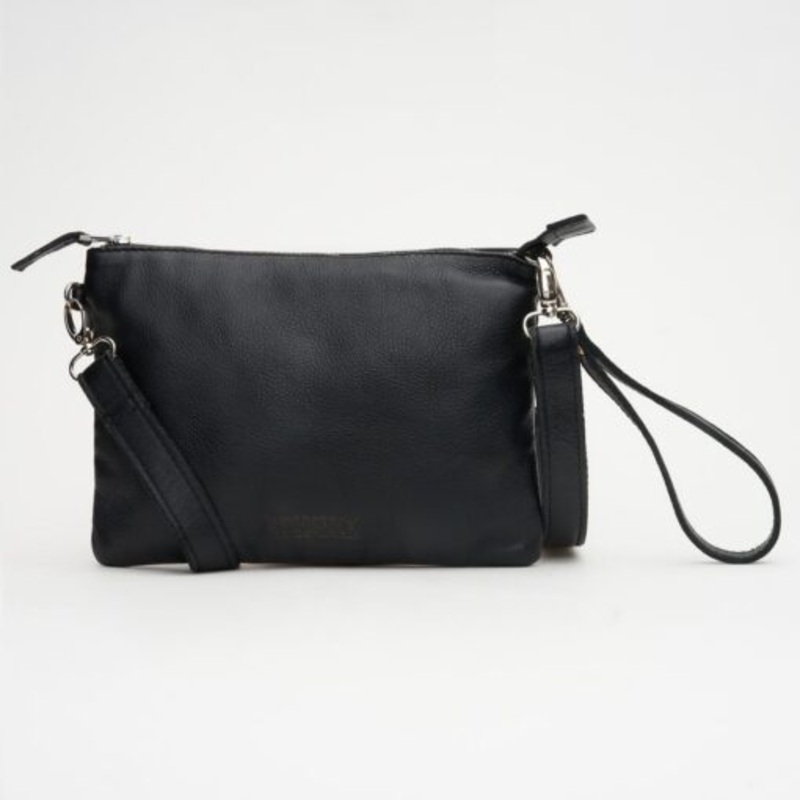 Woodstock Leather Terry Wrist Clutch  Black