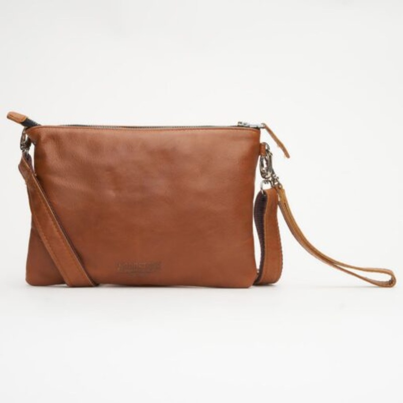 Woodstock Leather Terry Wrist Clutch  Pecan