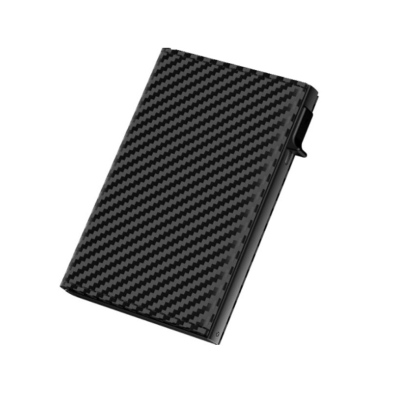 X-HOME 16 Card Pop Up Wallet RFID Protection Slim Carbon Leather Aluminium