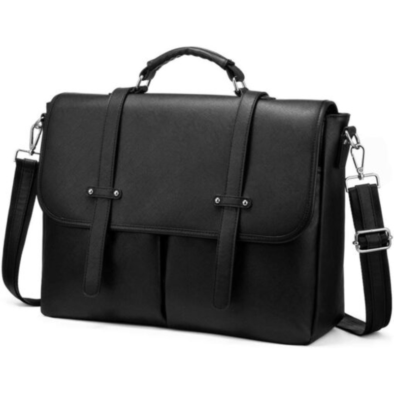 YB Sparkle -Multi-Pocket Stylish 15.6-Inch Laptop Bag for Women  Black