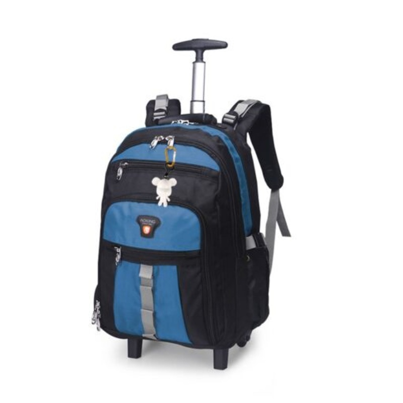 Webuy 22inch Large Trolley Rolling Wheeled Backpack School Bag  Blue