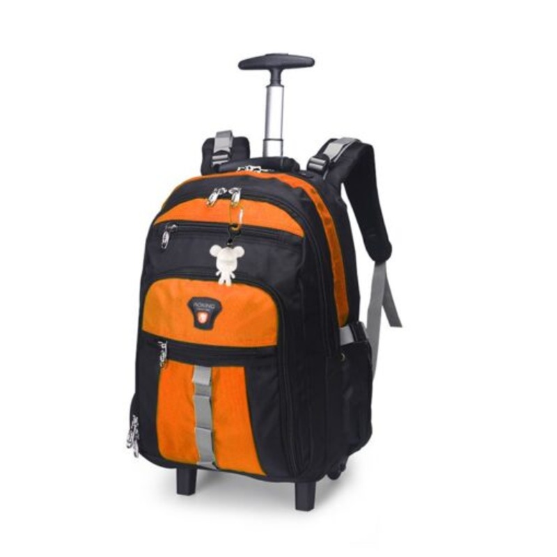 Webuy 22inch Large Trolley Rolling Wheeled Backpack School Bag  Orange