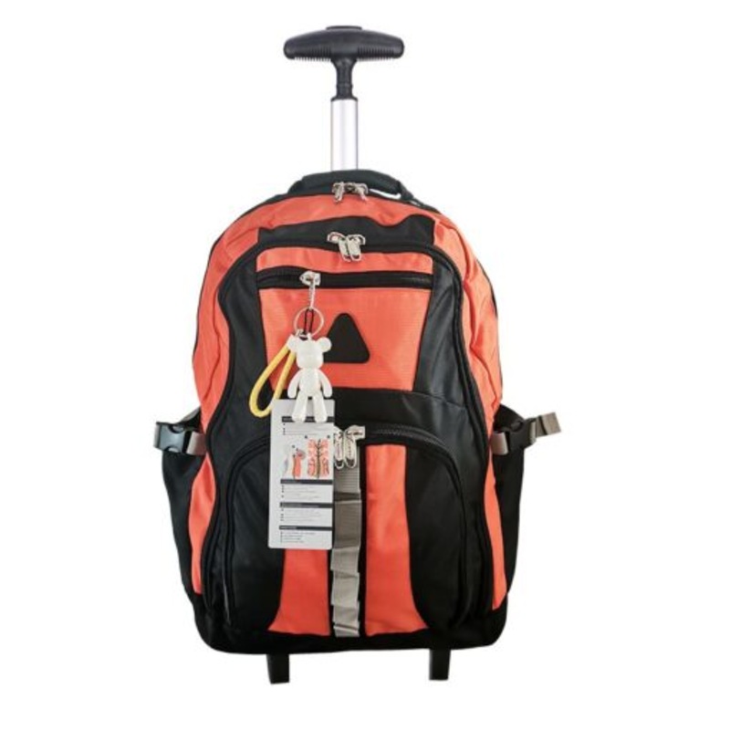 Webuy 22inch Trolley School Bag Rolling Laptop Wheeled Backpack Red  Orange
