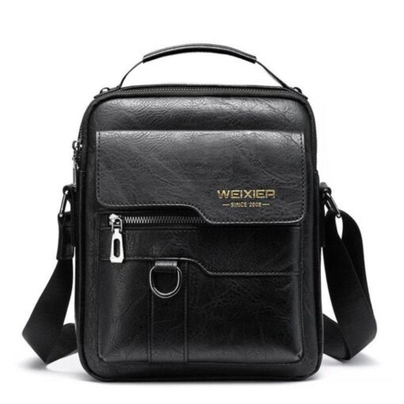 Weixier  PU Leather Crossbody Shoulder Bag  Black