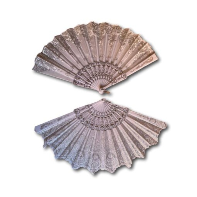 White Hand Fan Set of 2