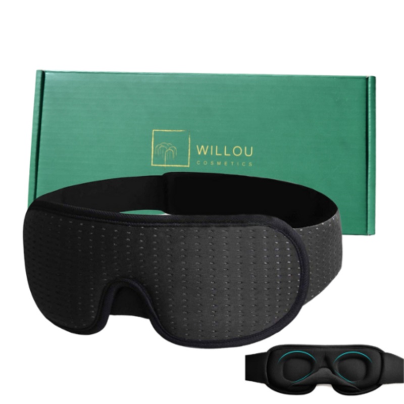 Willou Memory Foam 3D Eye Sleeping Mask Block Out / Blackout Eyemask  Black