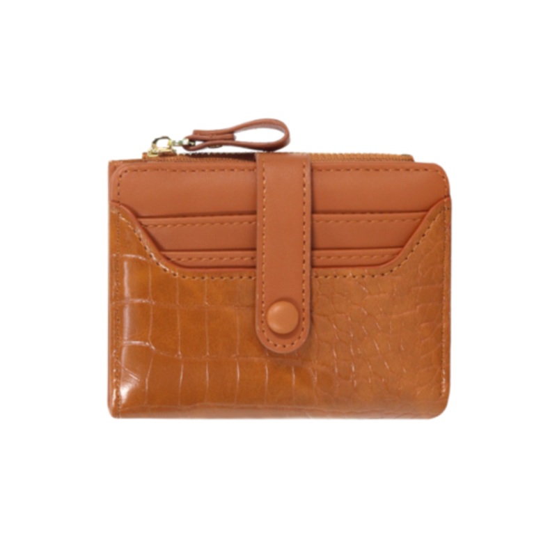 Woman Stone Style Card Holder Wallet  Brown