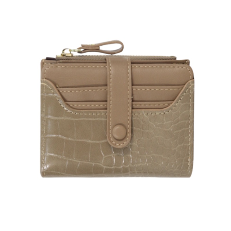 Woman Stone Style Card Holder Wallet  camel