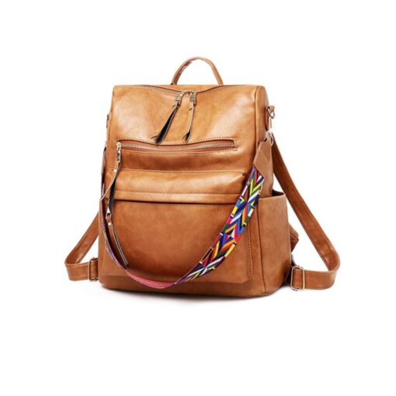 Women Backpack Purse Fashion Bag Multipurpose Designer Handbag  Brown
