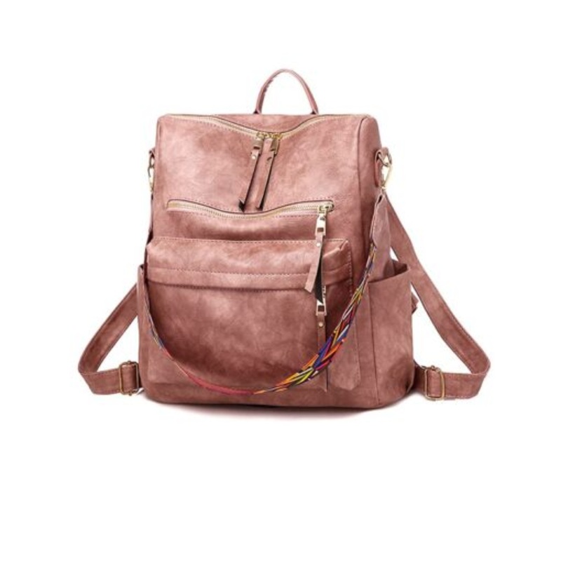 Women Backpack Purse Fashion Bag Multipurpose Designer Handbag  Pink