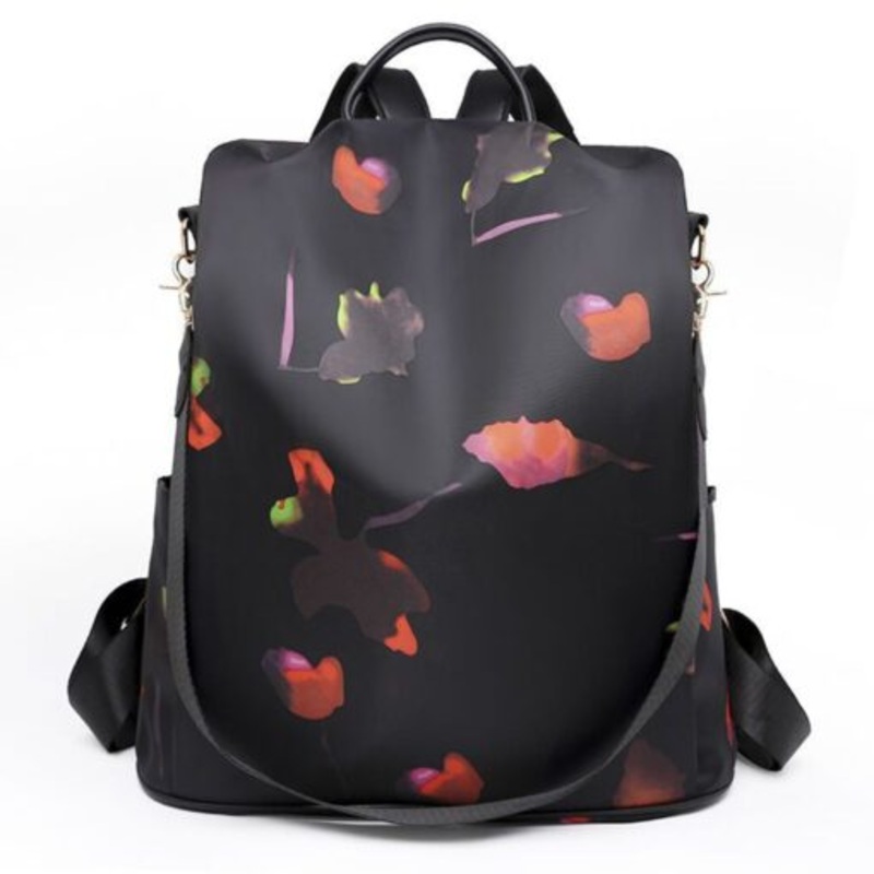 Women Backpack Travel Purse Shoulder Bag Anti-Theft Daypack Satchel Handbag  Black Red