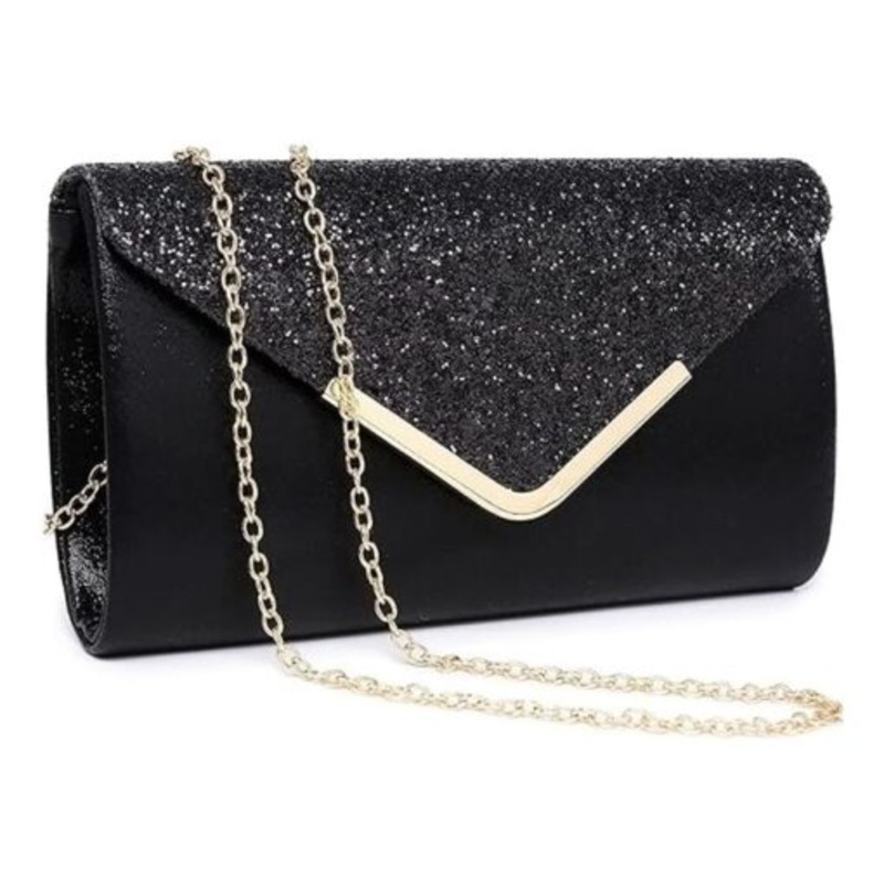 Women Evening Formal Clutch Purses for Wedding Party Bag  Black