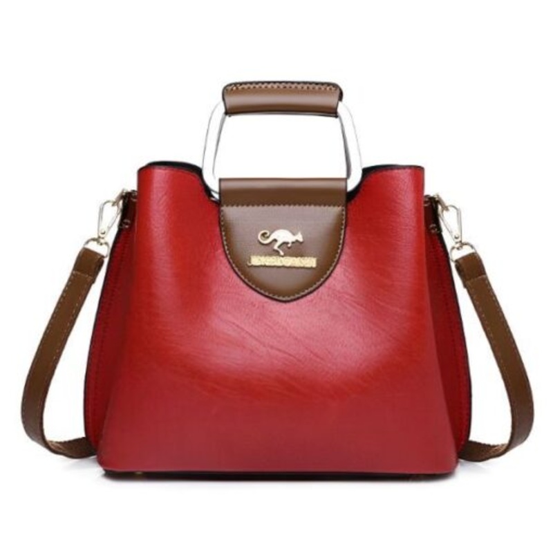 Women Faux Leather Cross Body Casual Shoulder Hand Bag  Red