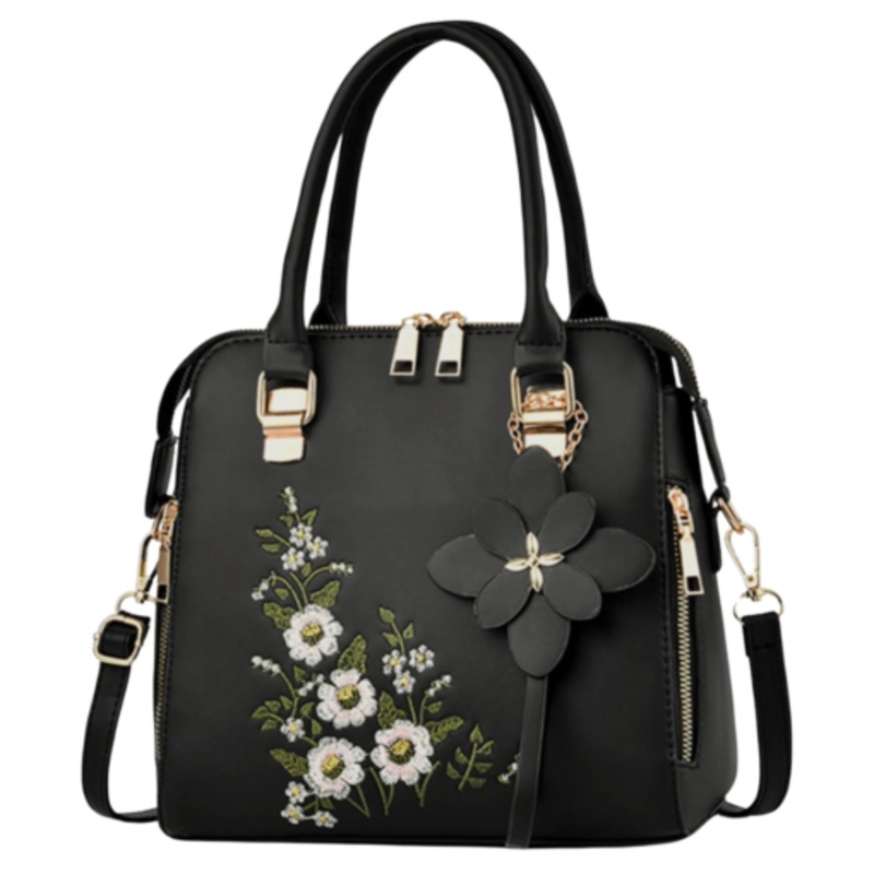 Women Floral Fashion Shoulder Bag  Black