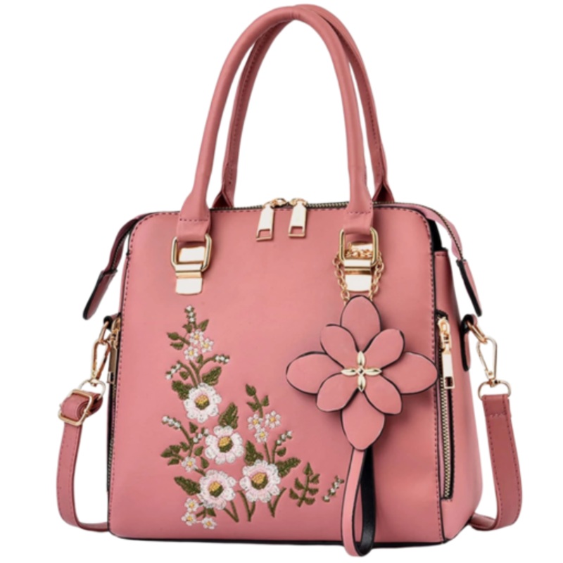Women Floral Fashion Shoulder Bag  Pink