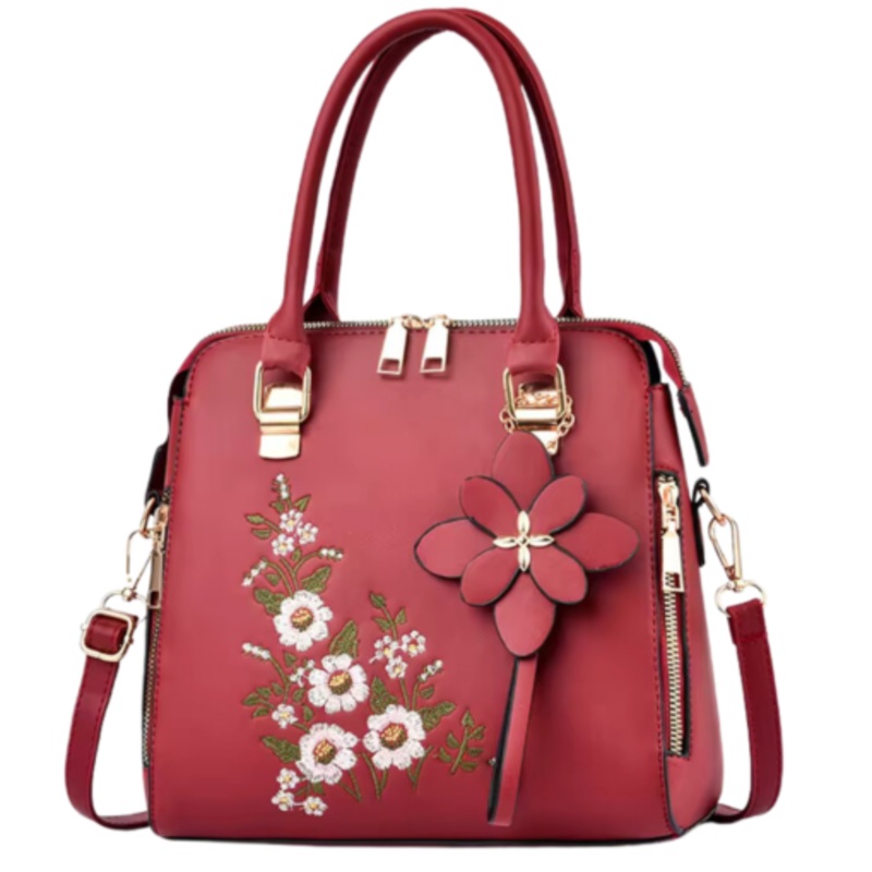 Women Floral Fashion Shoulder Bag  Red