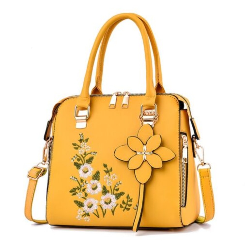 Women Floral Fashion Shoulder Bag  Yellow