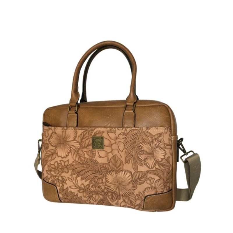 Women Quality Floral Laptop Bag  Khaki