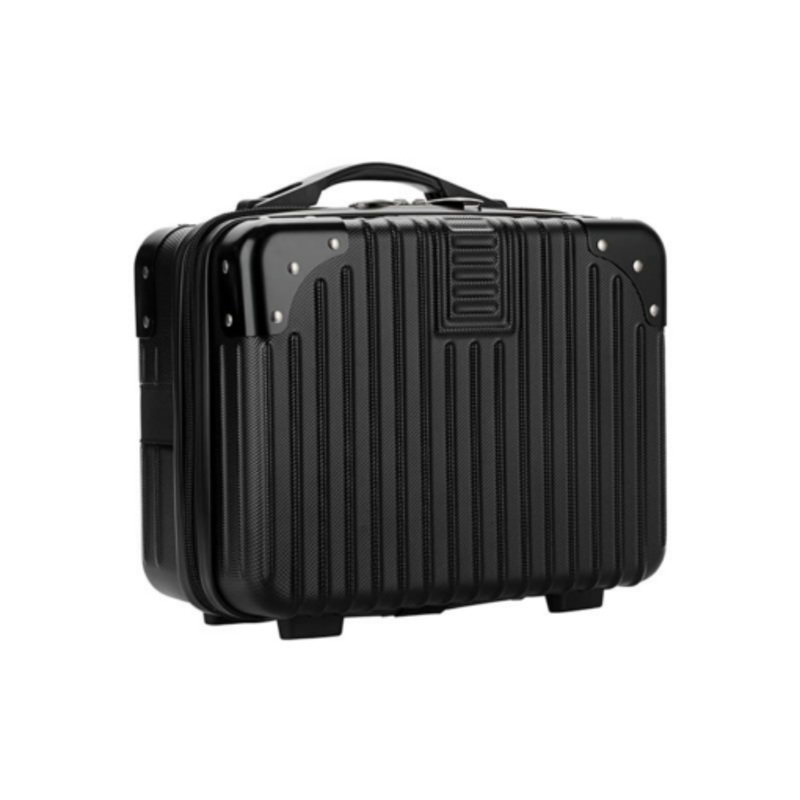 Womens ABS Zipper Small Cosmetic Travel Carrying Suitcase  black