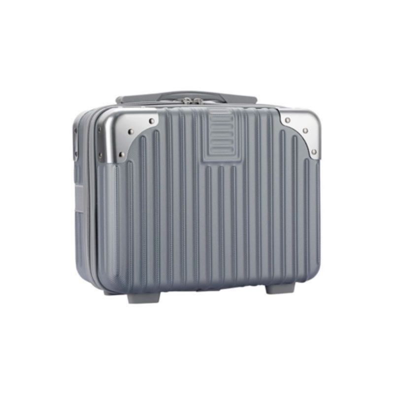 Womens ABS Zipper Small Cosmetic Travel Carrying Suitcase  grey