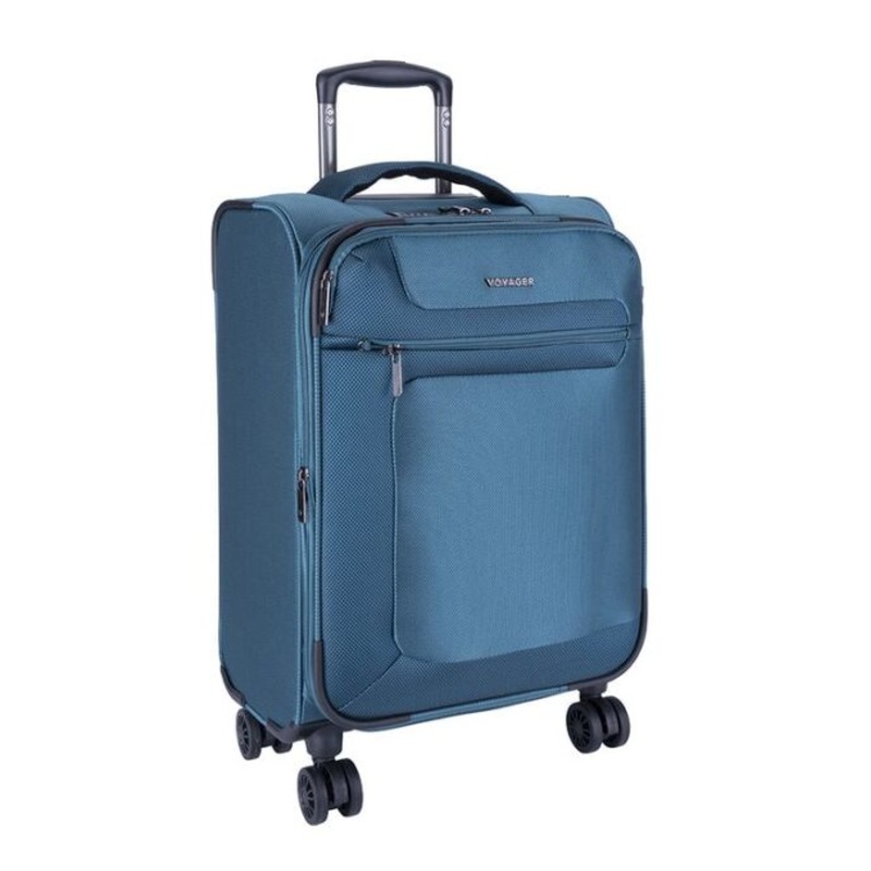 Voyager Istria Medium 4 Wheel Trolley Case  Blue