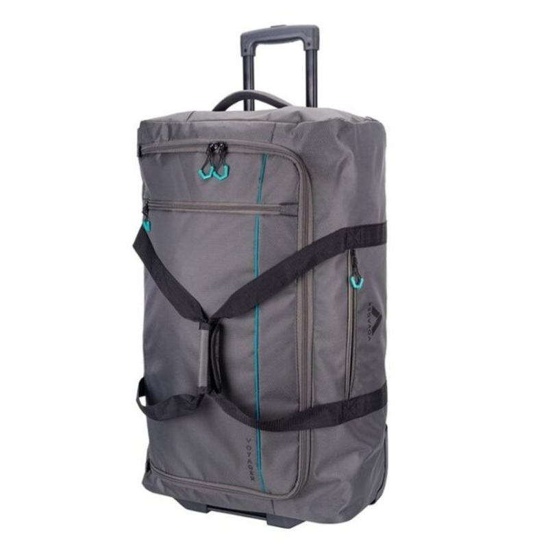 Voyager Trek Large 2 Wheel Trolley Duffel  Granite