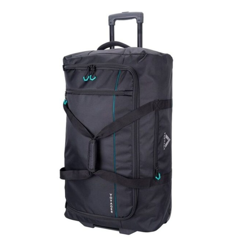 Voyager Trek Large 2 Wheel Trolley Duffel  Jet Black