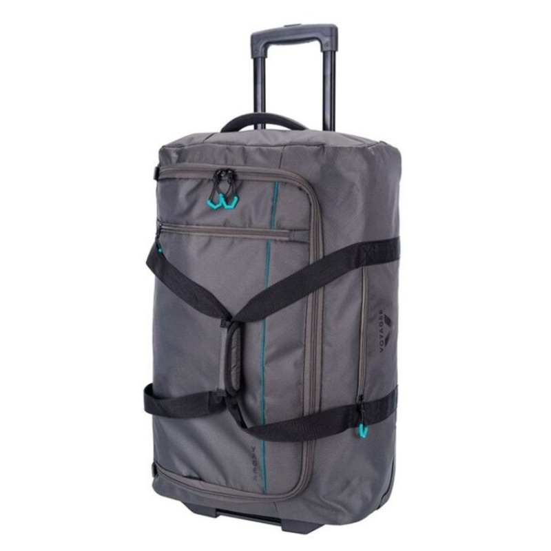 Voyager Trek Medium 2 Wheel Trolley Duffel  Granite